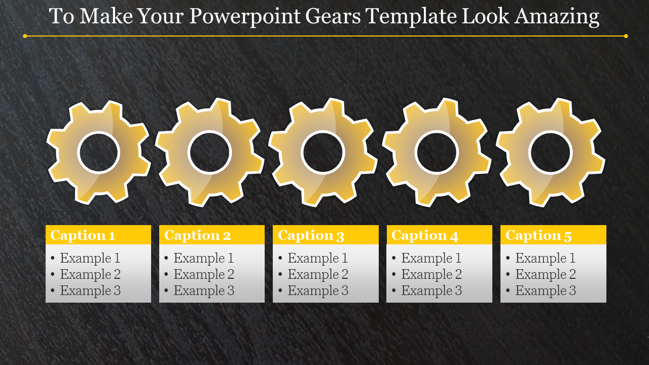  Editable PowerPoint gears template and Google slides